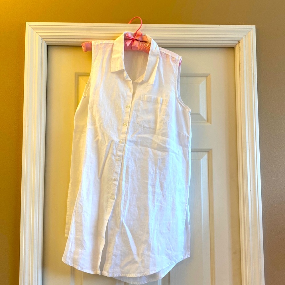 Coldwater Creek white linen tunic, PM